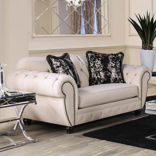 Gilda Beige/Black Love Seat - Premium Loveseat from FOA East - Just $1852.50! Shop now at Furniture Wholesale Plus  We are the best furniture store in Nashville, Hendersonville, Goodlettsville, Madison, Antioch, Mount Juliet, Lebanon, Gallatin, Springfield, Murfreesboro, Franklin, Brentwood