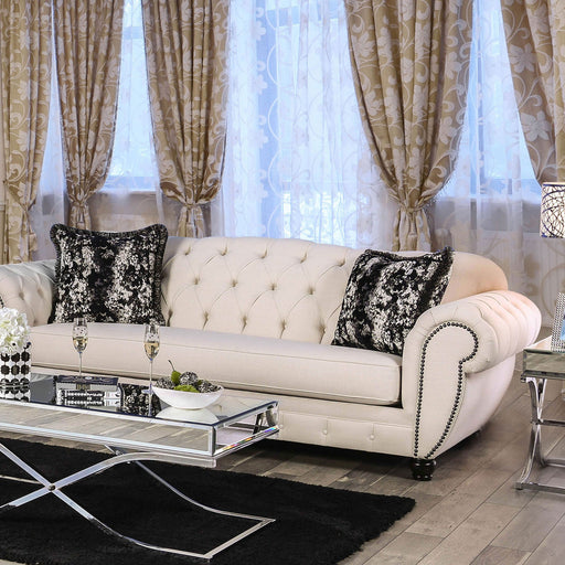 Gilda Beige/Black Sofa - Premium Sofa from FOA East - Just $2277.60! Shop now at Furniture Wholesale Plus  We are the best furniture store in Nashville, Hendersonville, Goodlettsville, Madison, Antioch, Mount Juliet, Lebanon, Gallatin, Springfield, Murfreesboro, Franklin, Brentwood