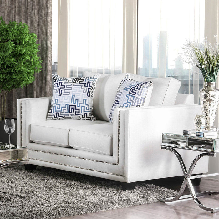 Ilse Off-White/Blue Love Seat - Premium Loveseat from FOA East - Just $1548.30! Shop now at Furniture Wholesale Plus  We are the best furniture store in Nashville, Hendersonville, Goodlettsville, Madison, Antioch, Mount Juliet, Lebanon, Gallatin, Springfield, Murfreesboro, Franklin, Brentwood