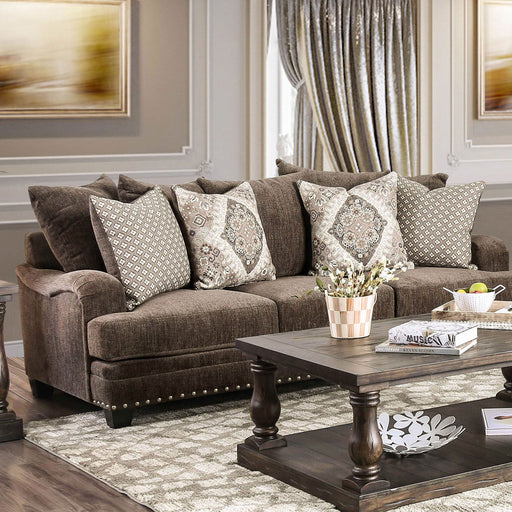 Pauline Dark Brown Sofa - Premium Sofa from FOA East - Just $1641.90! Shop now at Furniture Wholesale Plus  We are the best furniture store in Nashville, Hendersonville, Goodlettsville, Madison, Antioch, Mount Juliet, Lebanon, Gallatin, Springfield, Murfreesboro, Franklin, Brentwood