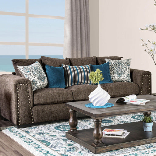 Pauline Brown/Blue Sofa - Premium Sofa from FOA East - Just $1641.90! Shop now at Furniture Wholesale Plus  We are the best furniture store in Nashville, Hendersonville, Goodlettsville, Madison, Antioch, Mount Juliet, Lebanon, Gallatin, Springfield, Murfreesboro, Franklin, Brentwood