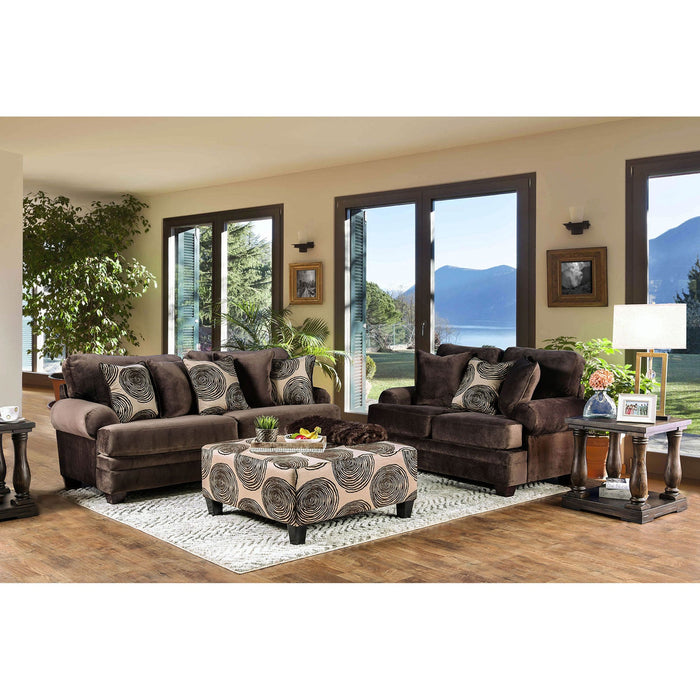 Bonaventura Brown Sofa + Love Seat - Premium Living Room Set from FOA East - Just $2318.55! Shop now at Furniture Wholesale Plus  We are the best furniture store in Nashville, Hendersonville, Goodlettsville, Madison, Antioch, Mount Juliet, Lebanon, Gallatin, Springfield, Murfreesboro, Franklin, Brentwood