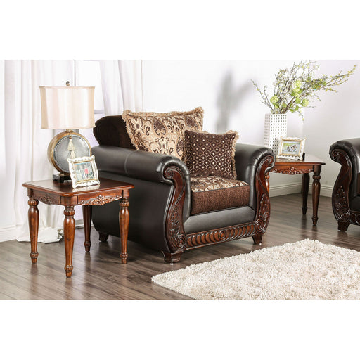 Franklin Dark Brown/Tan Chair With Pu In Brown - Premium Chair from FOA East - Just $1265.55! Shop now at Furniture Wholesale Plus  We are the best furniture store in Nashville, Hendersonville, Goodlettsville, Madison, Antioch, Mount Juliet, Lebanon, Gallatin, Springfield, Murfreesboro, Franklin, Brentwood
