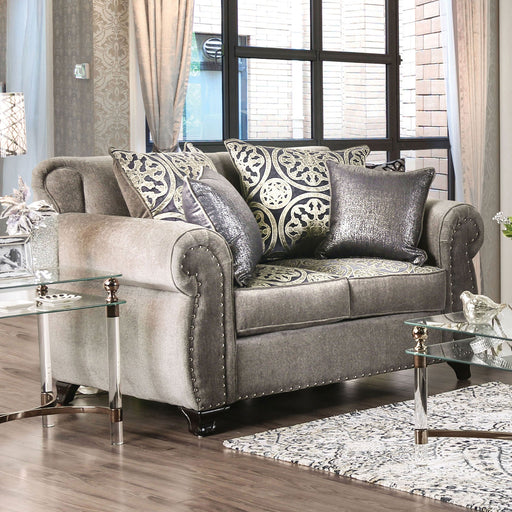 Sinatra Gray/Champagne Love Seat - Premium Loveseat from FOA East - Just $1171.95! Shop now at Furniture Wholesale Plus  We are the best furniture store in Nashville, Hendersonville, Goodlettsville, Madison, Antioch, Mount Juliet, Lebanon, Gallatin, Springfield, Murfreesboro, Franklin, Brentwood