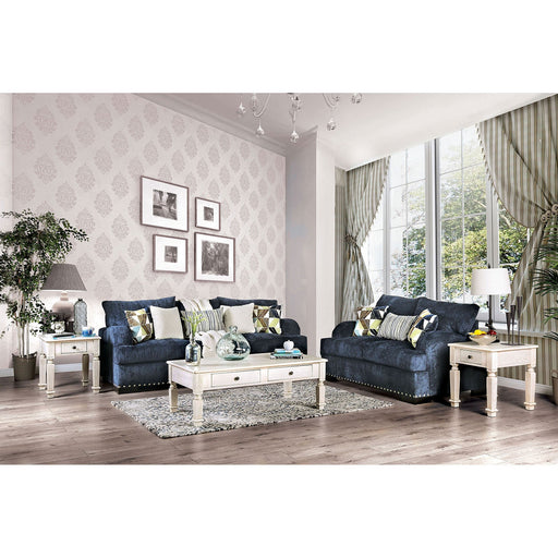 Jayda Navy Sofa + Love Seat - Premium Living Room Set from FOA East - Just $3168.75! Shop now at Furniture Wholesale Plus  We are the best furniture store in Nashville, Hendersonville, Goodlettsville, Madison, Antioch, Mount Juliet, Lebanon, Gallatin, Springfield, Murfreesboro, Franklin, Brentwood