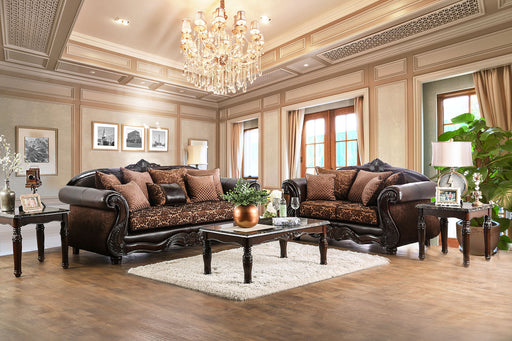 ELPIS Brown Sofa + Love Seat - Premium Living Room Set from FOA East - Just $3120! Shop now at Furniture Wholesale Plus  We are the best furniture store in Nashville, Hendersonville, Goodlettsville, Madison, Antioch, Mount Juliet, Lebanon, Gallatin, Springfield, Murfreesboro, Franklin, Brentwood