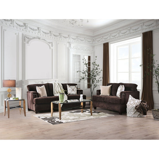 Brynlee Chocolate Sofa + Love Seat (*Pillows Sold Separately) - Premium Living Room Set from FOA East - Just $3049.80! Shop now at Furniture Wholesale Plus  We are the best furniture store in Nashville, Hendersonville, Goodlettsville, Madison, Antioch, Mount Juliet, Lebanon, Gallatin, Springfield, Murfreesboro, Franklin, Brentwood