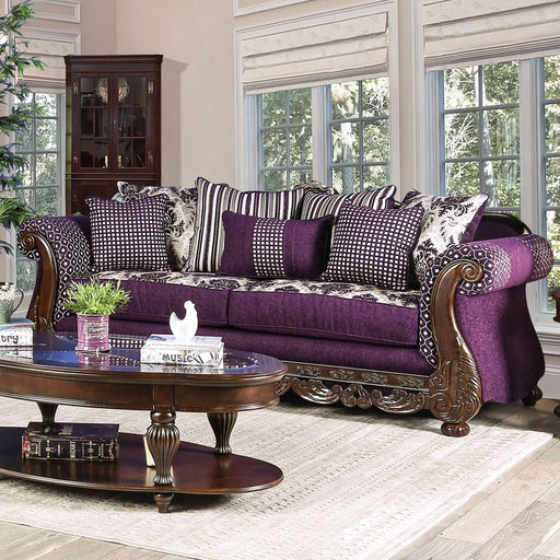Emilia Purple/Silver Sofa - Premium Sofa from FOA East - Just $1641.90! Shop now at Furniture Wholesale Plus  We are the best furniture store in Nashville, Hendersonville, Goodlettsville, Madison, Antioch, Mount Juliet, Lebanon, Gallatin, Springfield, Murfreesboro, Franklin, Brentwood