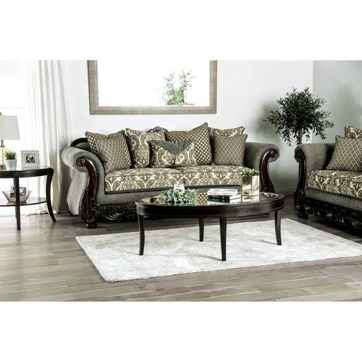 Justina Gray/Espresso Sofa - Premium Sofa from FOA East - Just $1641.90! Shop now at Furniture Wholesale Plus  We are the best furniture store in Nashville, Hendersonville, Goodlettsville, Madison, Antioch, Mount Juliet, Lebanon, Gallatin, Springfield, Murfreesboro, Franklin, Brentwood