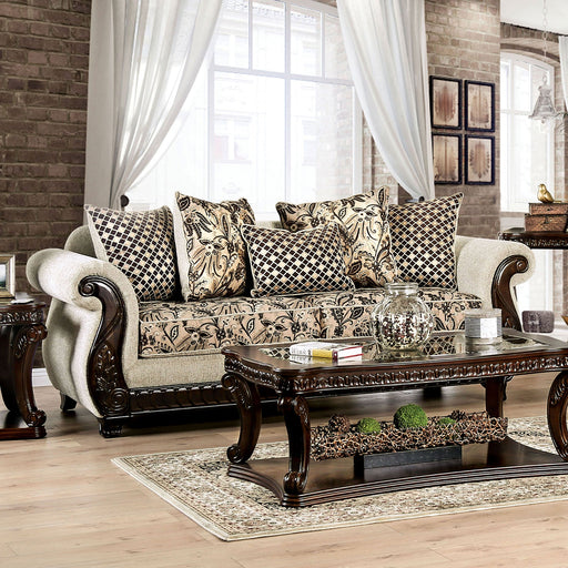 Caldiran Beige/Brown Sofa - Premium Sofa from FOA East - Just $1454.70! Shop now at Furniture Wholesale Plus  We are the best furniture store in Nashville, Hendersonville, Goodlettsville, Madison, Antioch, Mount Juliet, Lebanon, Gallatin, Springfield, Murfreesboro, Franklin, Brentwood