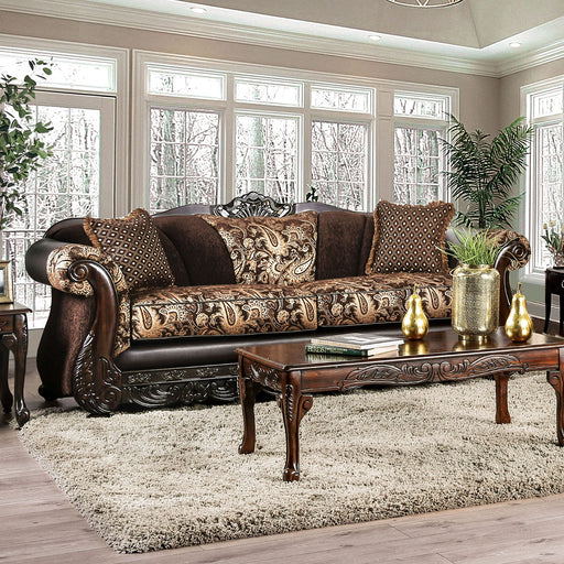 Newdale Brown/Gold Sofa - Premium Sofa from FOA East - Just $1735.50! Shop now at Furniture Wholesale Plus  We are the best furniture store in Nashville, Hendersonville, Goodlettsville, Madison, Antioch, Mount Juliet, Lebanon, Gallatin, Springfield, Murfreesboro, Franklin, Brentwood