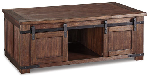 Budmore Coffee Table - Premium Cocktail Table from Ashley Furniture - Just $378.01! Shop now at Furniture Wholesale Plus  We are the best furniture store in Nashville, Hendersonville, Goodlettsville, Madison, Antioch, Mount Juliet, Lebanon, Gallatin, Springfield, Murfreesboro, Franklin, Brentwood